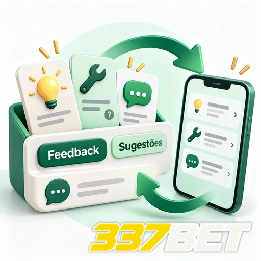 337BET — ilustração de central de feedback com sugestões e ícones de mensagens