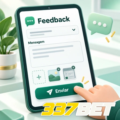 337BET — ilustração de formulário de feedback com campo de mensagem e botão de envio